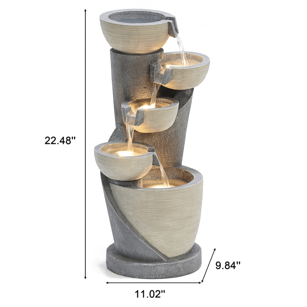 5-Tier Winding Fountain Sculpture - Outdoor Serenity