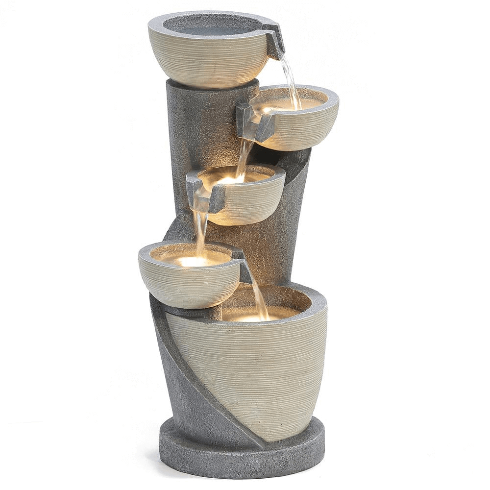 5-Tier Winding Fountain Sculpture - Outdoor Serenity