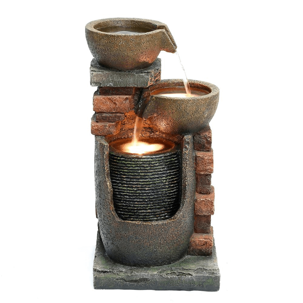 Elegant 23 inch Resin Outdoor Fountain with LED Lights