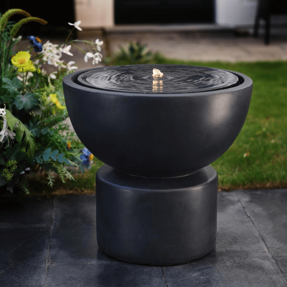 Round Bubbler Water Fountain with LED Lights
