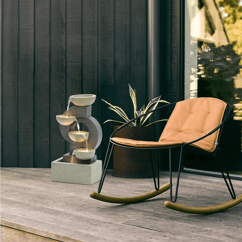 Cascading Bowls Resin Outdoor Water Fountain