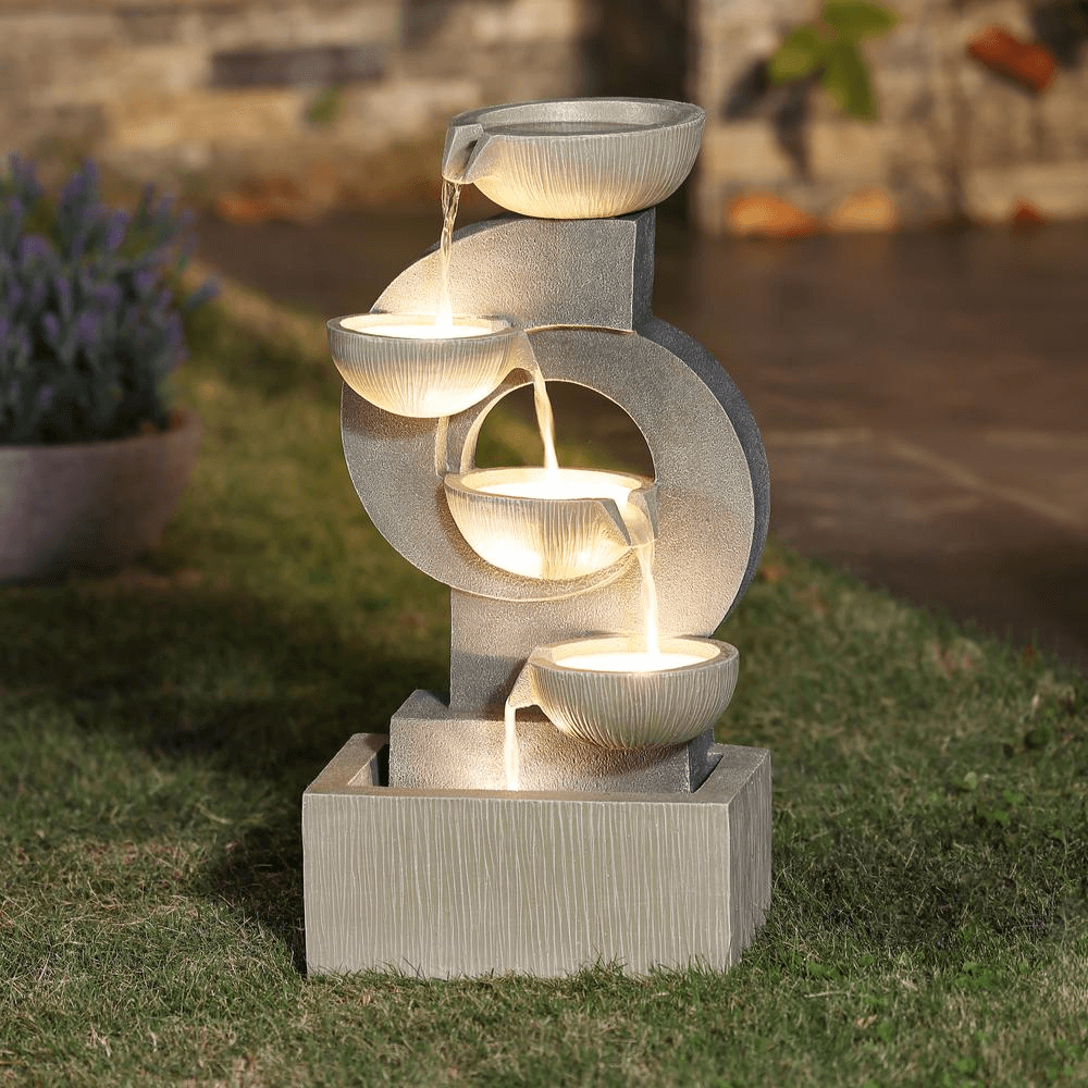Cascading Bowls Resin Outdoor Water Fountain