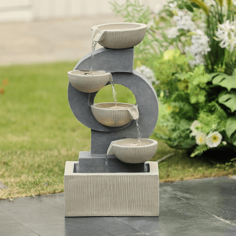 Cascading Bowls Resin Outdoor Water Fountain