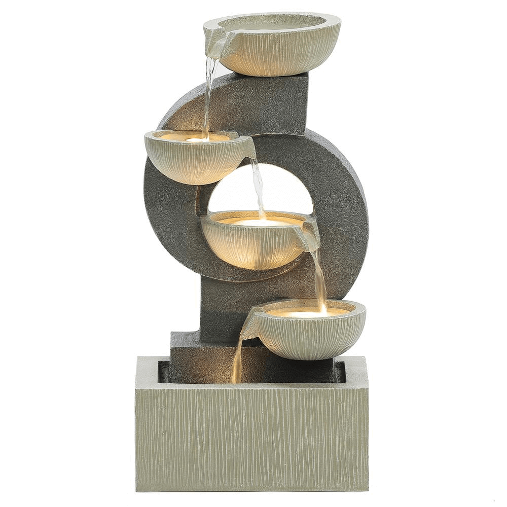 Cascading Bowls Resin Outdoor Water Fountain