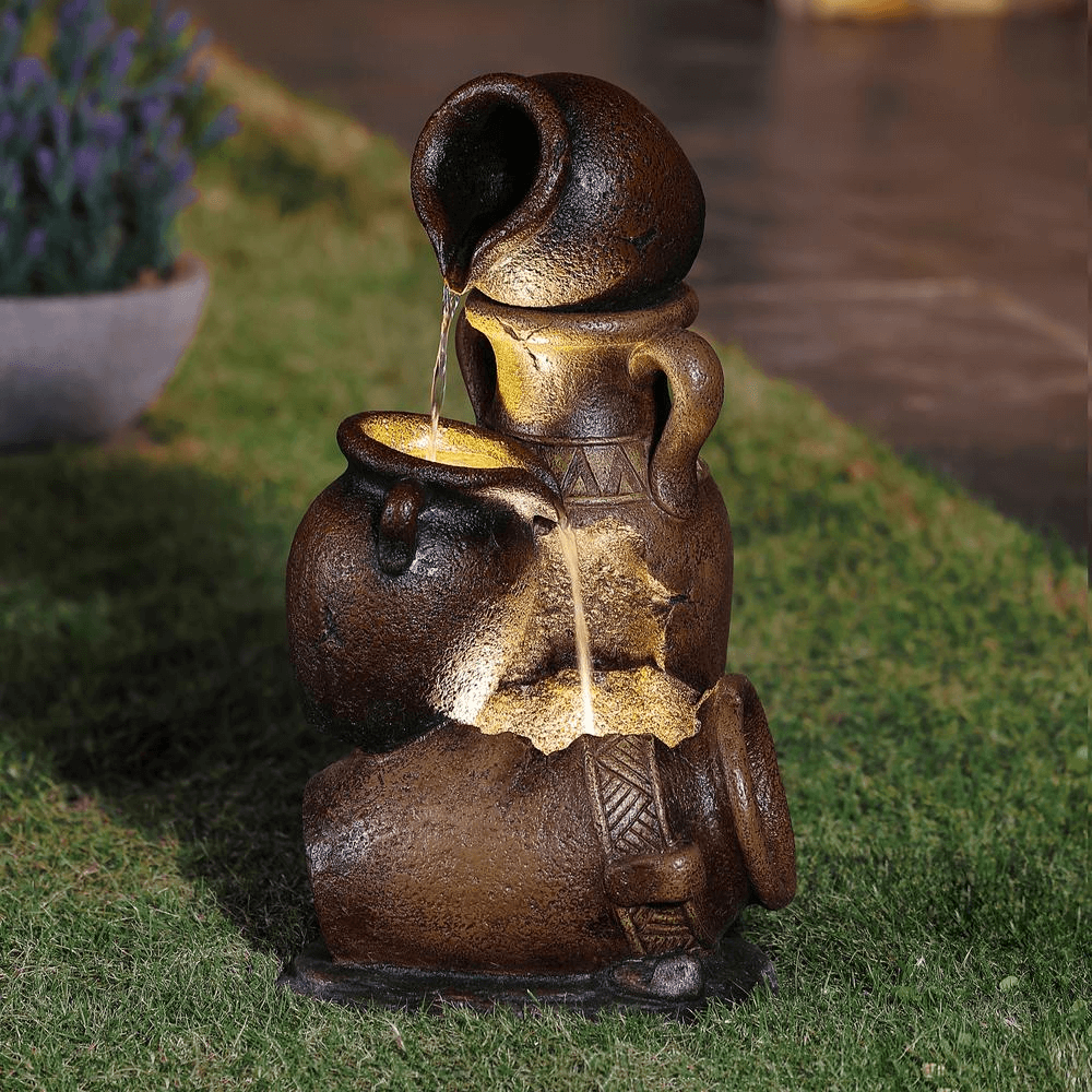 4 Vase Bronze Outdoor Water Fountain