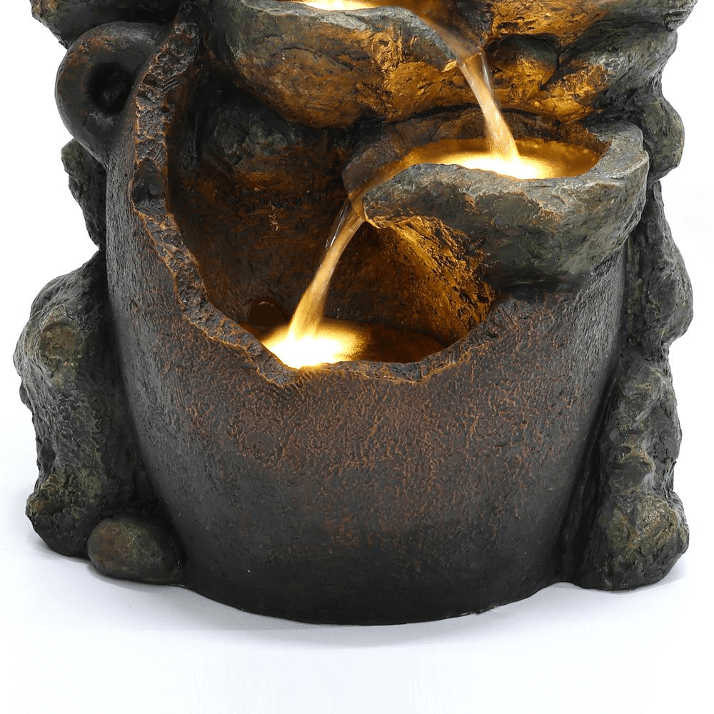 Farmhouse Puppy Fountain – Lighted Resin Outdoor