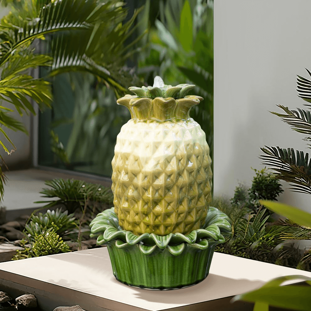 Pineapple Ceramic Indoor/Outdoor Water Fountain