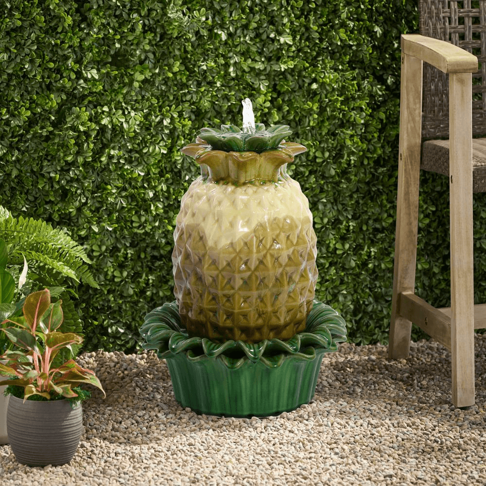 Pineapple Ceramic Indoor/Outdoor Water Fountain