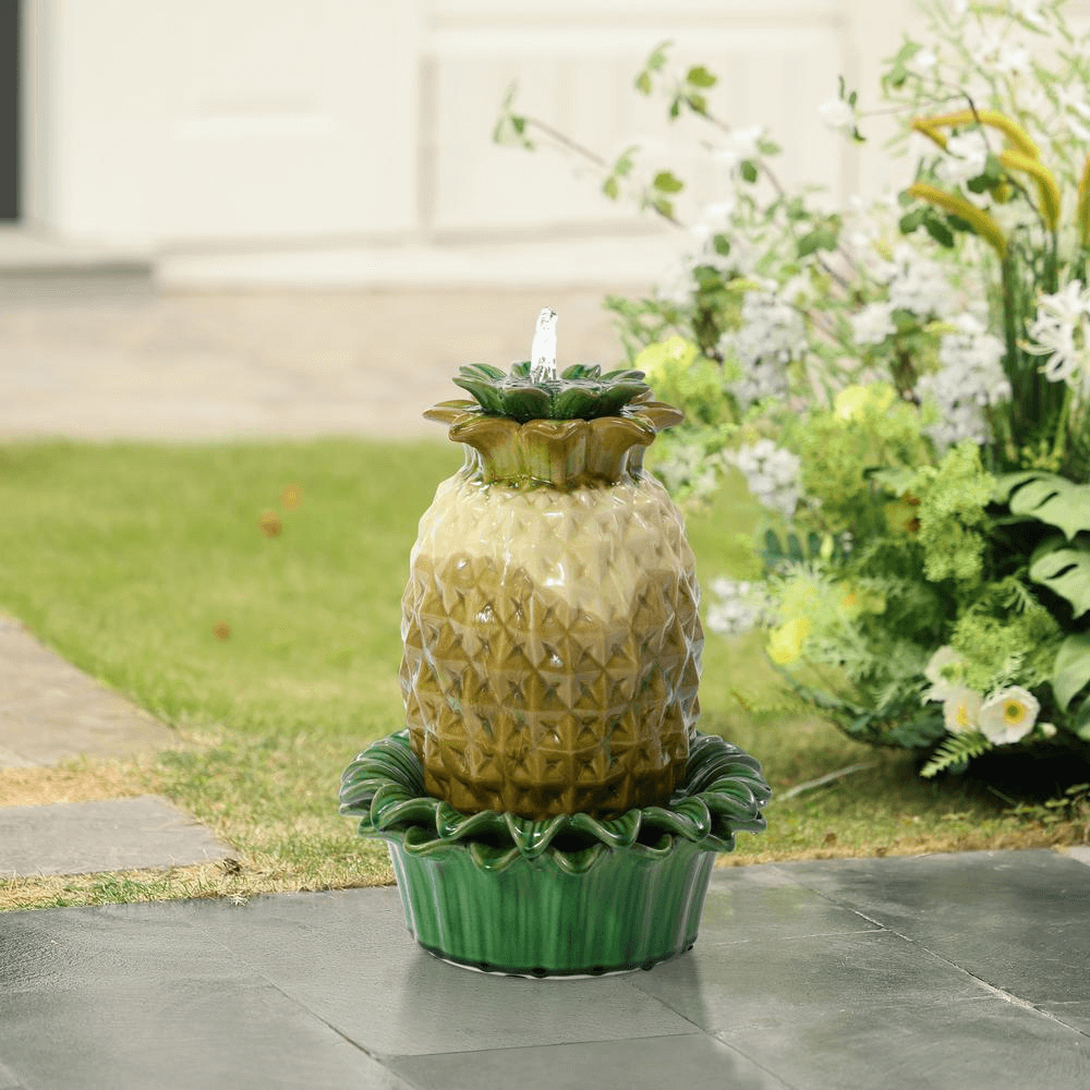 Pineapple Ceramic Indoor/Outdoor Water Fountain