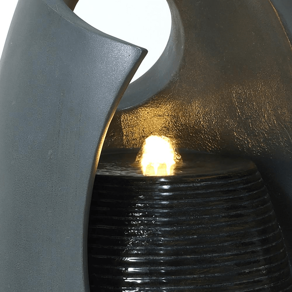 Modern Double Vase Waterfall Sculpture Fountain