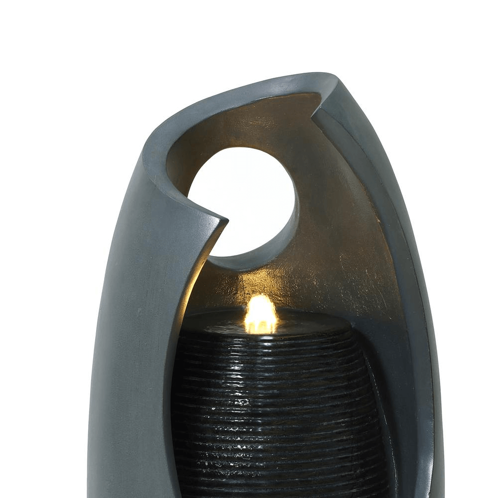 Modern Double Vase Waterfall Sculpture Fountain
