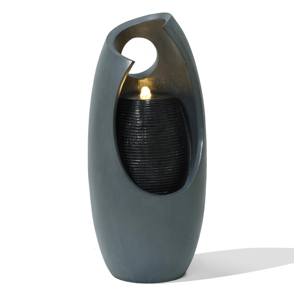 Modern Double Vase Waterfall Sculpture Fountain