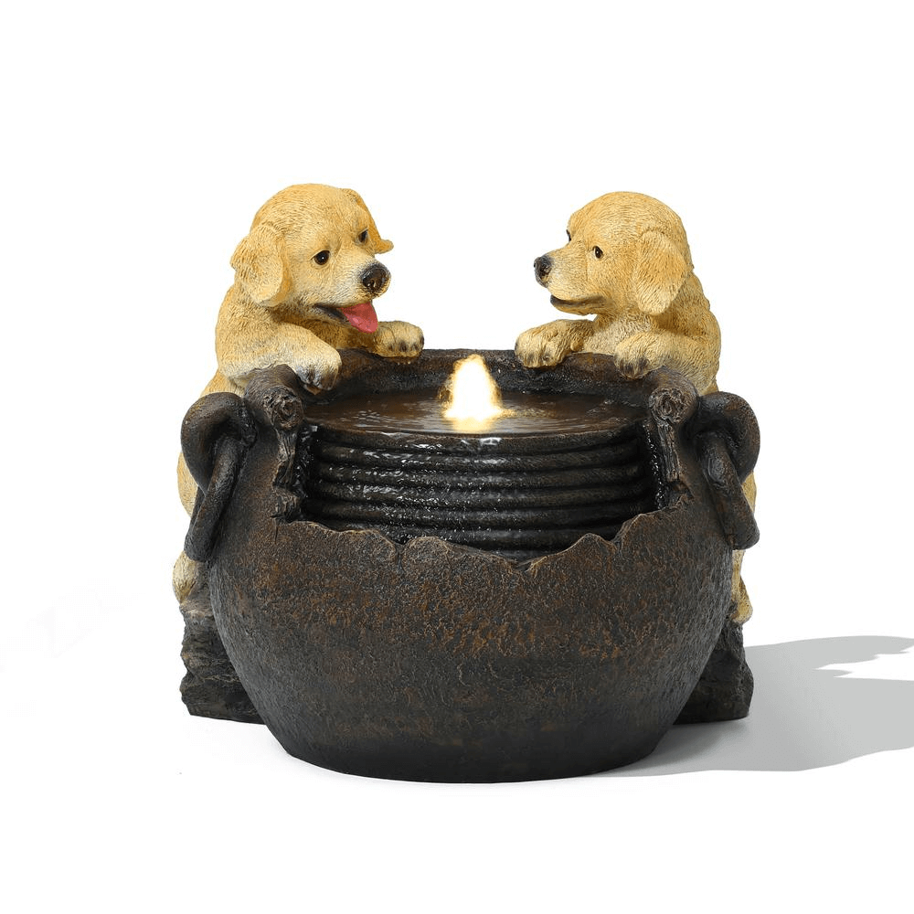 Puppy Love Farmhouse Outdoor Water Fountain