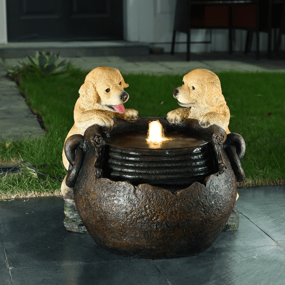 Puppy Love Farmhouse Outdoor Water Fountain