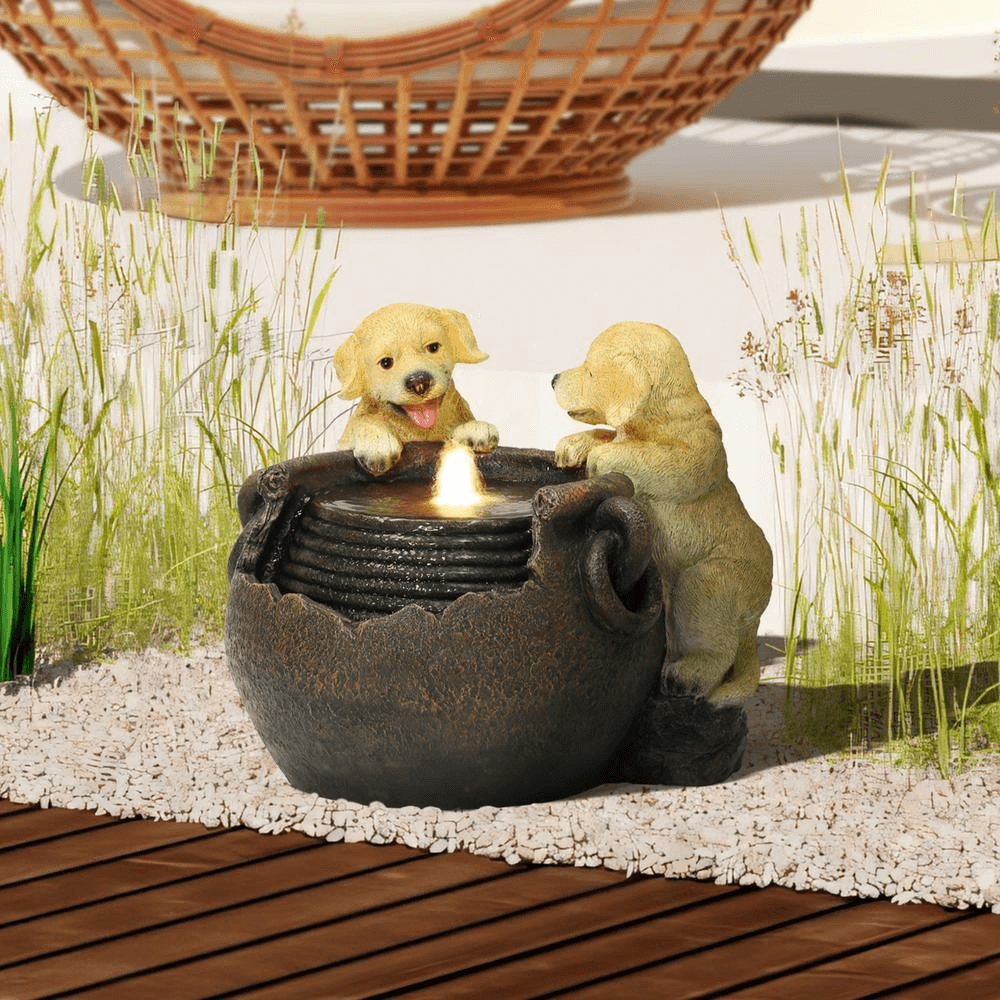 Puppy Love Farmhouse Outdoor Water Fountain