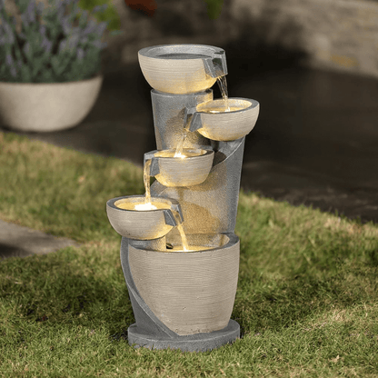 5-Tier Winding Fountain Sculpture - Outdoor Serenity