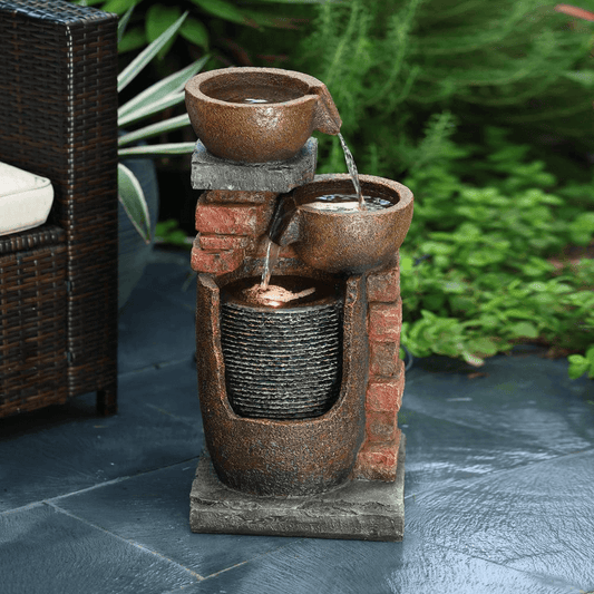 Elegant 23 inch Resin Outdoor Fountain with LED Lights