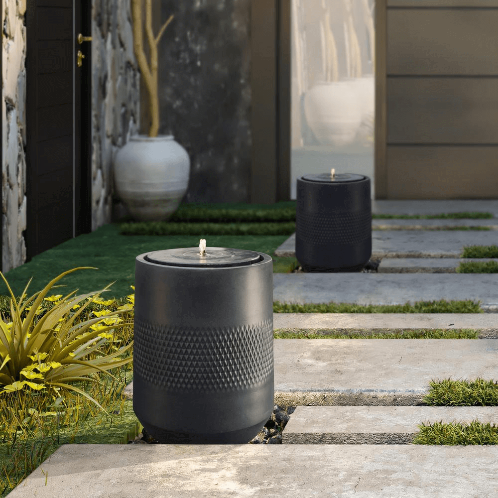 23 Inch Resin Outdoor Water Fountain with LED Lights