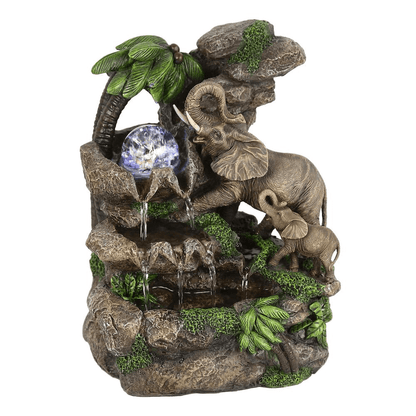 Elephant Table Fountain - LED Outdoor Water Feature