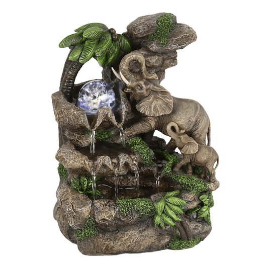 Elephant Table Fountain - LED Outdoor Water Feature