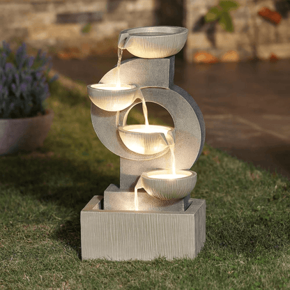 Cascading Bowls Resin Outdoor Water Fountain
