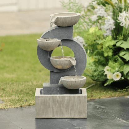 Cascading Bowls Resin Outdoor Water Fountain