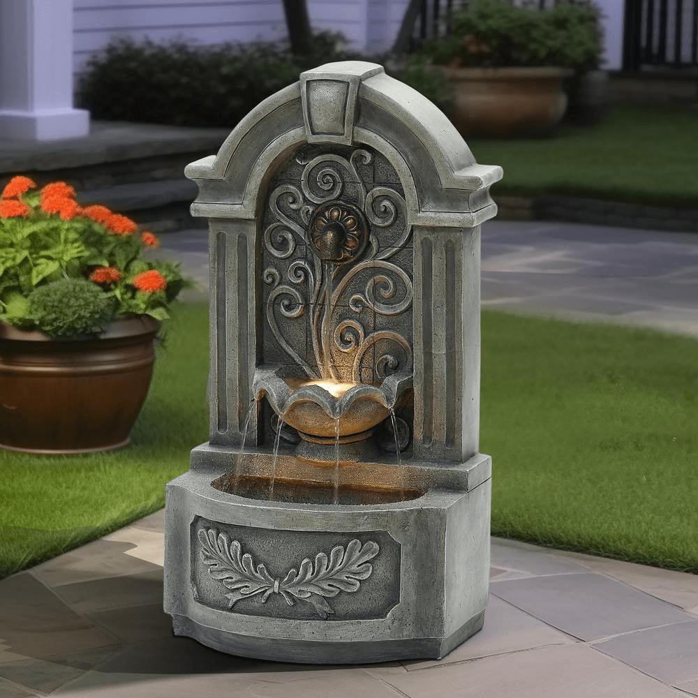 Freestanding Outdoor Water Fountain with LED Lights