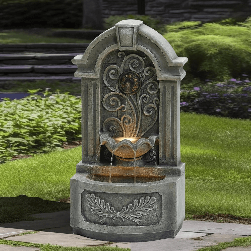 Freestanding Outdoor Water Fountain with LED Lights