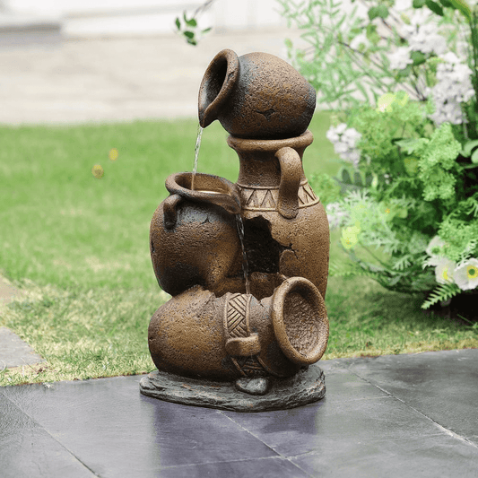 4 Vase Bronze Outdoor Water Fountain