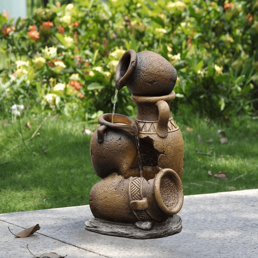4 Vase Bronze Outdoor Water Fountain