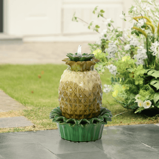 Pineapple Ceramic Indoor/Outdoor Water Fountain