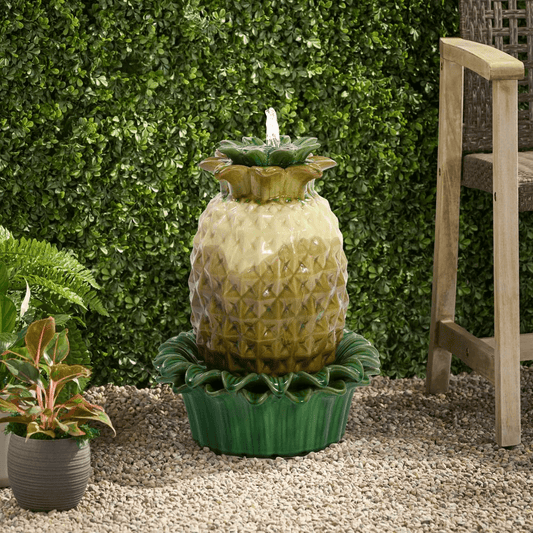 Pineapple Ceramic Indoor/Outdoor Water Fountain