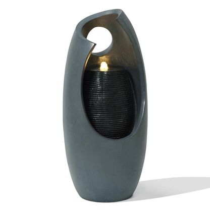 Modern Double Vase Waterfall Sculpture Fountain