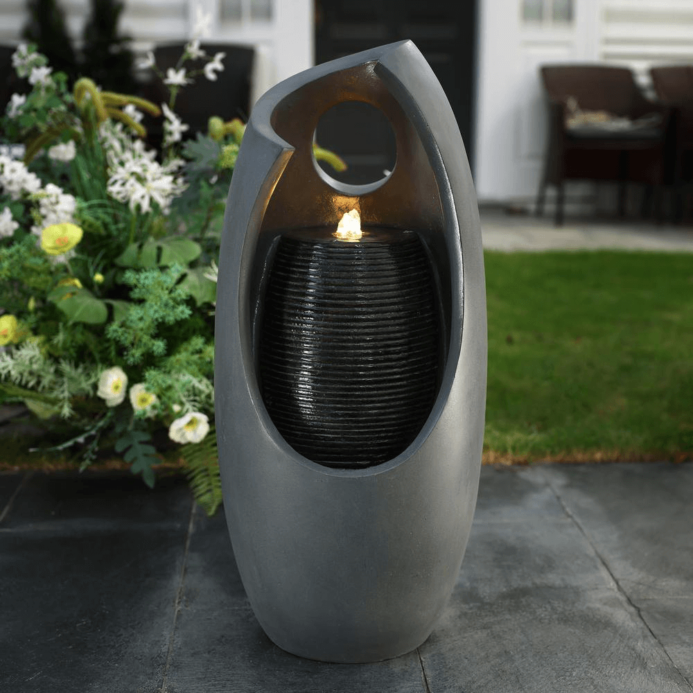 Modern Double Vase Waterfall Sculpture Fountain