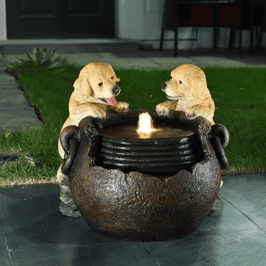 Puppy Love Farmhouse Outdoor Water Fountain