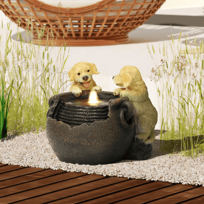 Puppy Love Farmhouse Outdoor Water Fountain