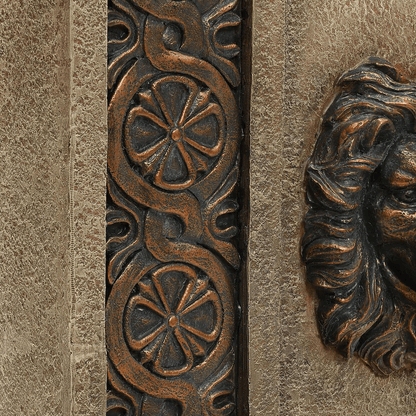 Regal Lion Head Outdoor Water Fountain with LED Lights
